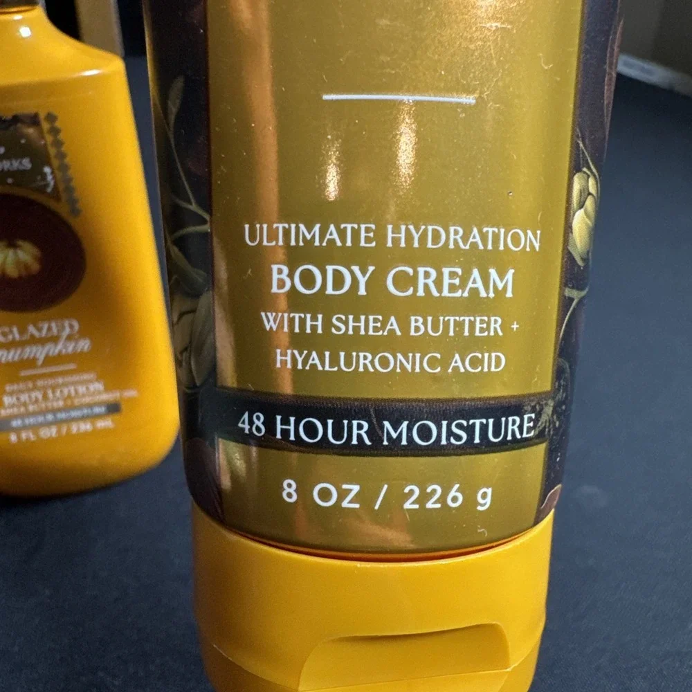 Bath & Body Works Glazed Pumpkin Body Lotion 8oz & Body Cream 8oz Discontinued